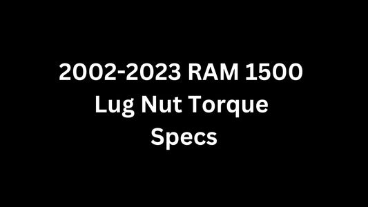 2002-2023 RAM 1500 rõngasmutri pöördemomendi andmed